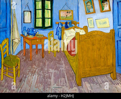 La Chambre de Vincent à Arles (Vincent la camera da letto di Arles) di Vincent van Gogh (1853-1890), olio su tela, 1889, il Musee d'Orsay, Parigi. Foto Stock