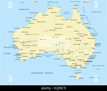 Australia mappa della città Illustrazione Vettoriale