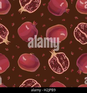 Gustosi melograni, vettore modello senza giunture Illustrazione Vettoriale