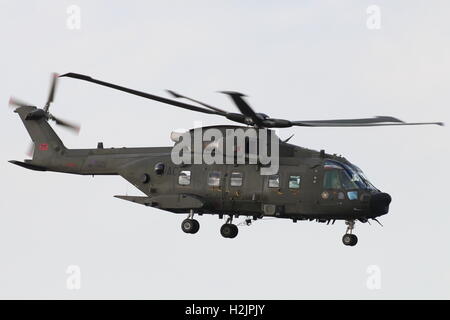 ZJ994, un AgustaWestland Merlin HC3A della Royal Air Force, presso l'Aeroporto di Prestwick durante l'esercizio comune della Warrior 15-1. Foto Stock