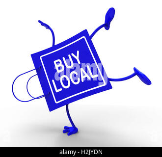 Handstand comprare locale Shopping Bag mostra acquisto commerciale nelle vicinanze Foto Stock