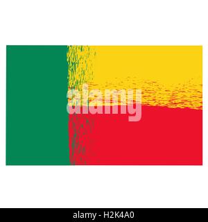 Grunge nazionale Bandiera del Benin Illustrazione Vettoriale