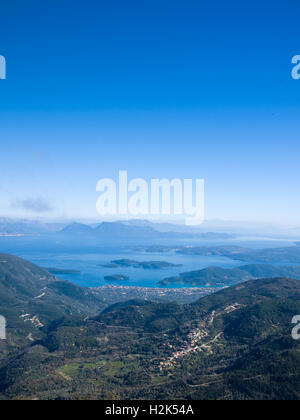 Panoramica sulla isola di Lefkada in Grecia Foto Stock