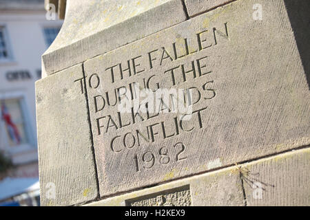 Memoriale di guerra il conflitto delle Falklands Falklands guerra 1982 in Hereford Herefordshire UK Foto Stock