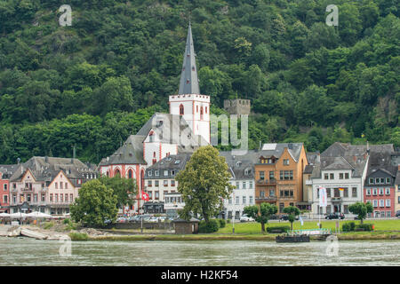 Evangelica Chiesa Collegiata, St Goar, Germania Foto Stock