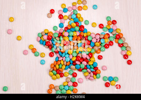 Round colorate candy sparsi in forma di stelle Foto Stock