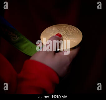 Washington DC, Stati Uniti d'America. Il 29 settembre 2016. Il presidente Barack Obama accoglie favorevolmente il 2016 Estate team olimpico per la Casa Bianca. Patsy Lynch/Alamy Credito: Patsy Lynch/Alamy Live News Foto Stock