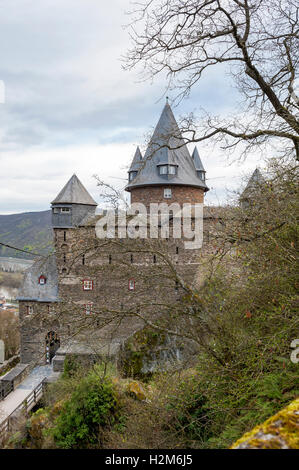 Castello Stahleck, Bacharach, Valle del Reno superiore e centrale, Renania-Palatinato, Germania, Europa Foto Stock