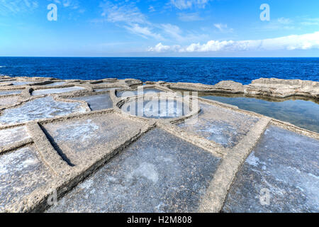 Xwejni Bay, Zebbug, Marsalforn, Gozo, Malta Foto Stock