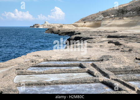 Xwejni Bay, Zebbug, Marsalforn, Gozo, Malta Foto Stock