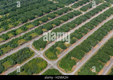 Vista aerea, Muna, munizioni bunker Bundeswehr in Wulfen, deposito delle forze tedesche, vista aerea di Dorsten, la zona della Ruhr, Foto Stock