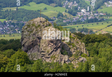 Fotografia aerea, Bruchhauser pietre, vertice di croce, Bruchhausen, fotografia aerea di Olsberg Sauerland, Renania settentrionale-Vestfalia, Foto Stock