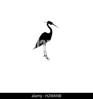 Simbolo grafico heron isolati su sfondo bianco per la progettazione Illustrazione Vettoriale