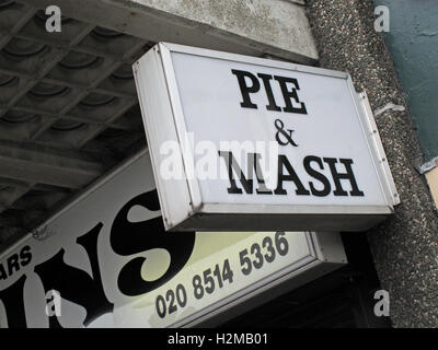 Robins Torta tradizionale & Mash, Ilford Essex, Greater London, Inghilterra Foto Stock