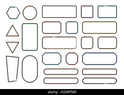 Un semplice insieme di forme geometriche nello stile di pixel art Illustrazione Vettoriale