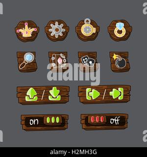 Set di gioco colorato icone ed elementi Illustrazione Vettoriale