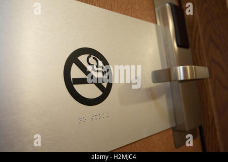 "Vietato fumare" segno hotel room Foto Stock