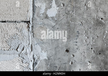 La texture della parete di calcestruzzo di blocchi di schiuma di interfaccia con colla rigida Foto Stock