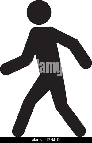 Uomo che cammina silhouette. icona nera, illustrazione vettoriale. Illustrazione Vettoriale