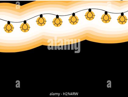 La linea delle lampadine di illuminazione Illustrazione Vettoriale