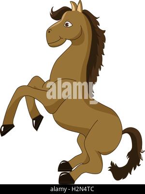 Jumping horse vettore cartoon Illustrazione Vettoriale