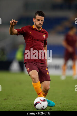 Roma, Italia. 29Sep, 2016. Alessandro Florenzi in azione durante l'Europa League Gruppo E partita di calcio tra Roma e Astra Giurgiu presso lo Stadio Olimpico. Roma ha vinto 4-0. © Riccardo De Luca/Pacific Press/Alamy Live News Foto Stock