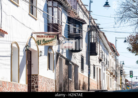 Scena di strada in Sucre, Bolivia Foto Stock