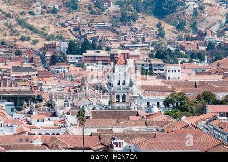 La vista dal Mirador de la Recoleta, affacciato su Sucre, Bolivia Foto Stock