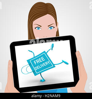 Handstand consegna gratuita Shopping Bag la visualizzazione di alcun costo o gratuitamente per offrire Foto Stock