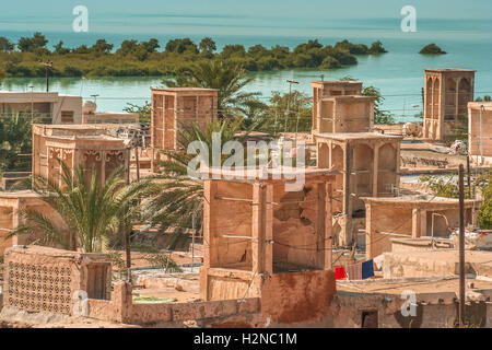 Laft ( noto anche come Bandar-e Lāft )- villaggio in Howmeh distretto rurale, nel quartiere centrale di Qeshm County, Hormozgan provi Foto Stock