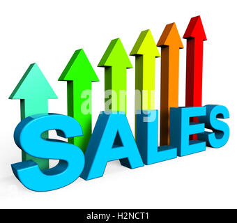 Aumento delle vendite in rappresentanza di relazione sui progressi realizzati e Infochart Foto Stock