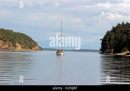 Barca a vela Crusing Sucia Isola San Juan Islands Stato di Washington Stati Uniti costa del Pacifico Foto Stock