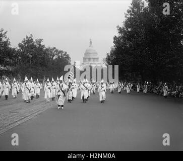Ku Klux Klan Parade, Washington DC, Stati Uniti d'America, nazionale foto Azienda, Settembre 1926 Foto Stock