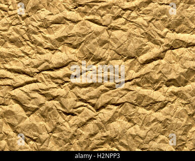 Crumpled carta marrone borsa texture Foto Stock