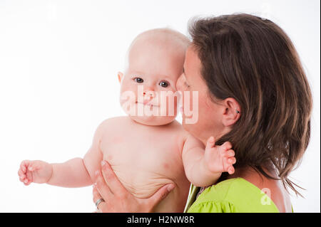 Madre e dieci-mese-vecchio baby Foto Stock