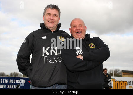 Romford celebrare la graffatura del campionato della Lega - Ipswich RFC vs Romford & Gidea Park RFC - London & South East Division due Nord Rugby - 31/03/12 Foto Stock