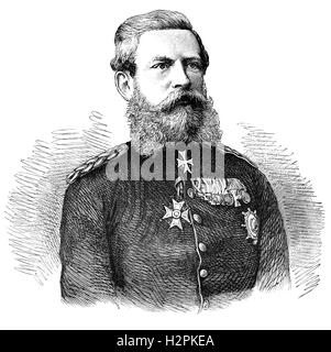 Federico III, principe ereditario Friedrich Wilhelm Nikolaus Karl, di Prussia (1831 - 1888) era un tedesco imperatore e re di Prussia dopo la morte di suo padre Wilhelm. Il suo regno durò novanta nove giorni fino alla sua morte nel 1888 - che divenne noto come l'anno dei Tre Imperatori. Foto Stock