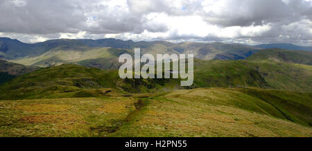 La luce del sole sulla Hartsop fells dal resto Dodd Foto Stock