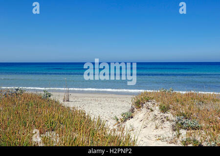 Una vista sulla spiaggia di Putzu Idu, Sardegna, Italia Foto Stock