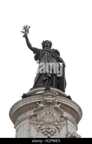Statua isolata di Place de la Republique, Parigi Foto Stock