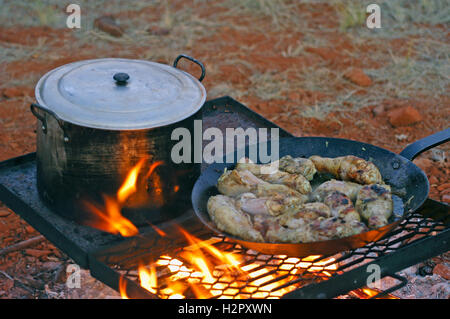 Cucina in pieno bush australiano Foto Stock