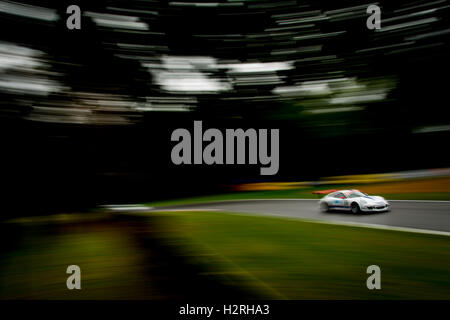 Fawkham, Longfield, UK. 1 Ottobre, 2016. Porsche racing driver Shamus Jennings e G-Cat Racing rigidi durante le qualifiche per la Porsche Carrera Cup Gran Bretagna a Brands Hatch circuito GP (foto di gergo Toth / Alamy Live News) Foto Stock