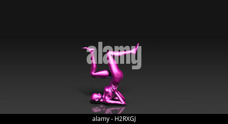 Classe di Yoga, la spalla di stand di base atteggiamento posa Foto Stock