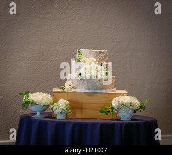 Semplice bianco torta di nozze Foto Stock