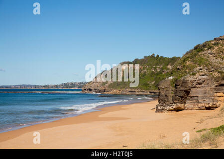 Turimetta spiaggia vicino Narrabeen, uno di Sydney spiagge settentrionali, Nuovo Galles del Sud, Australia Foto Stock