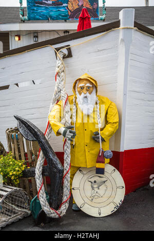 Decorazione esterna presso il Cafe di ancoraggio a Port au choix, Terranova e Labrador, Canada. Foto Stock