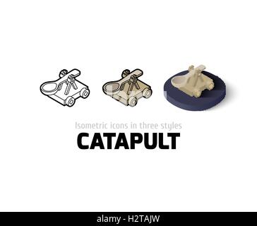 Icona catapulta in stile differente Illustrazione Vettoriale