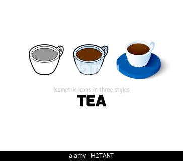 Icona di tè in stile differente Illustrazione Vettoriale