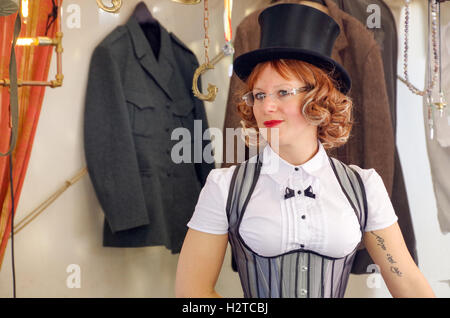 Partecipante del anno 1900 Steampunk Convenzione di Lussemburgo, 2016 Foto Stock