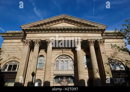 Bolton hall del mercato esterno Columbus Bolton sala mercato elencati edilizia architettura Greater Manchester Market Place Shopping Foto Stock